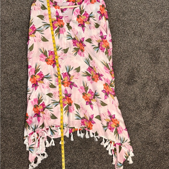 Swimsuits For All Floral Tassel Pink Swim Cover-Up Tunic Size 6/8 NWTS Pull Over - Picture 12 of 12